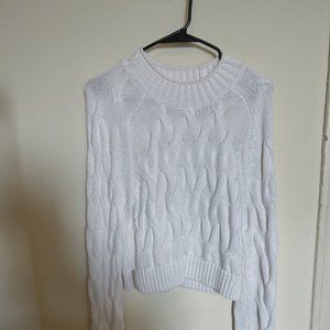 Banana Republic white crop knit mock neck sweater